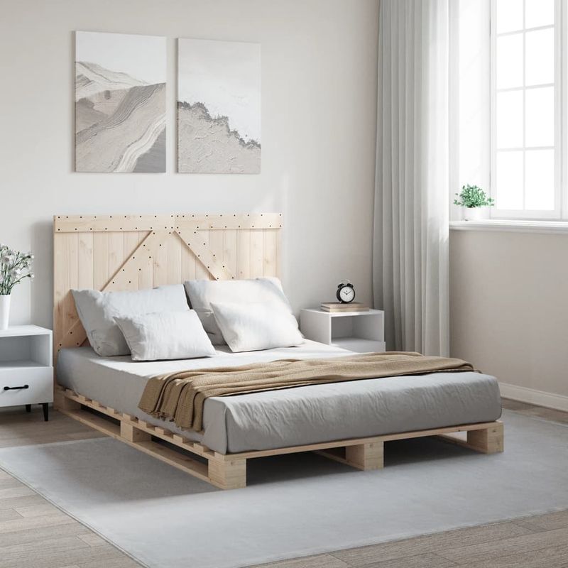 Casa si Gradina - Mobilier - Paturi si accesorii - Paturi - Cadru de pat cu tablie, 160x200 cm, lemn masiv de pin - Infinity.ro