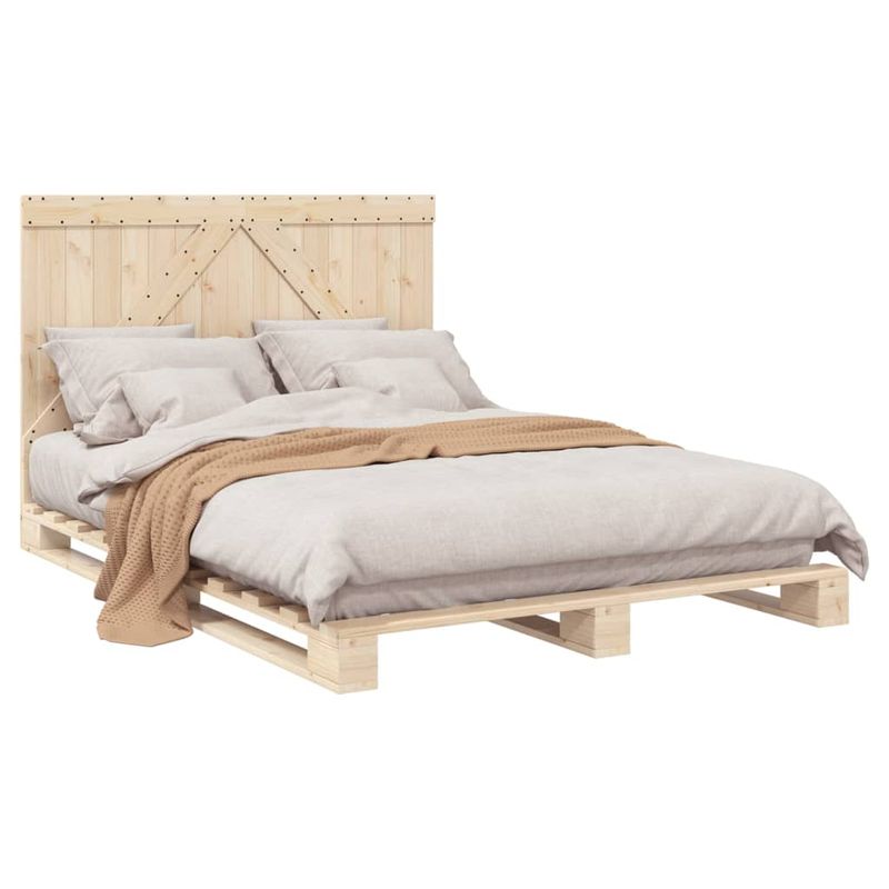 Casa si Gradina - Mobilier - Paturi si accesorii - Paturi - Cadru de pat cu tablie, 160x200 cm, lemn masiv de pin - Infinity.ro