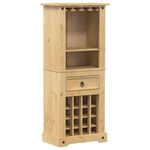 Casa si Gradina - Mobilier - Biblioteci si rafturi - Rafturi - Raft pentru vin „Corona” 56x35x120 cm, lemn masiv de pin - Infinity.ro