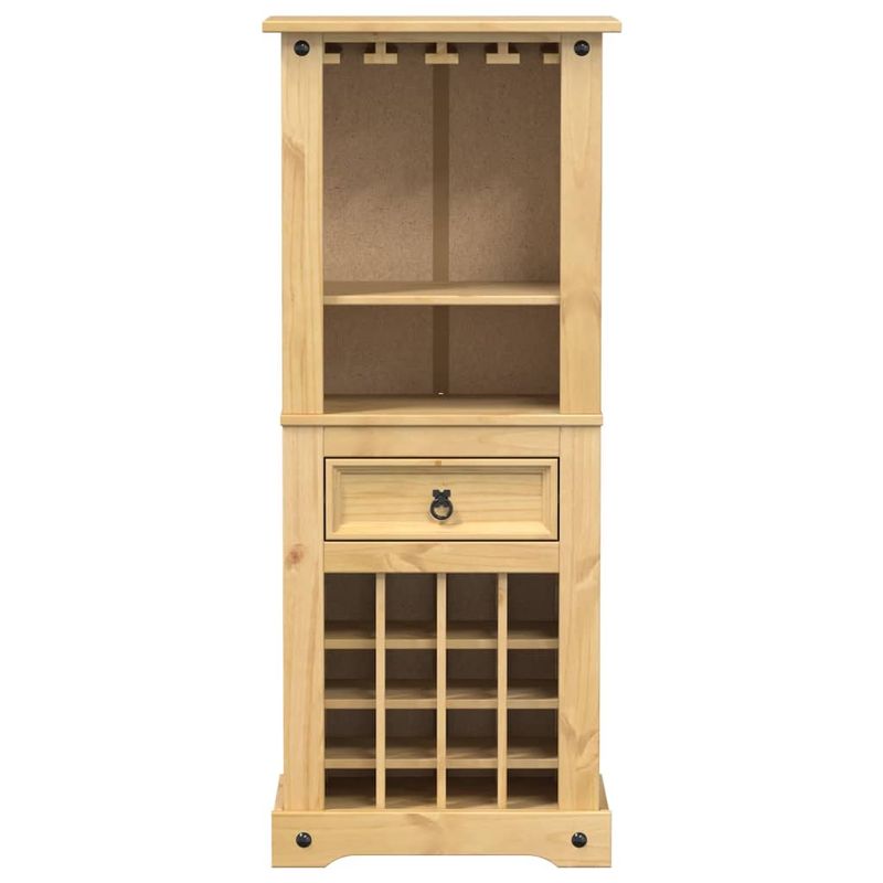 Casa si Gradina - Mobilier - Biblioteci si rafturi - Rafturi - Raft pentru vin „Corona” 56x35x120 cm, lemn masiv de pin - Infinity.ro