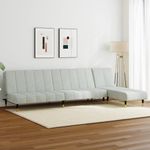 Casa si Gradina - Mobilier - Seturi de mobilier - Seturi living - Set canapea, 2 piese, gri deschis, catifea - Infinity.ro