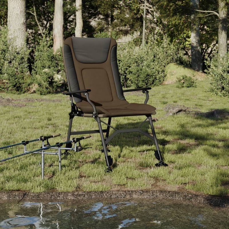 Casa si Gradina - Gradina si terasa - Mobilier exterior - Scaune si sezlonguri gradina - Scaun de pescuit cu cotiera, pliabil, gri taupe - Infinity.ro