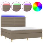 Casa si Gradina - Mobilier - Paturi si accesorii - Paturi - Pat cu arcuri, saltea si LED, gri taupe, 160x200 cm, textil - Infinity.ro