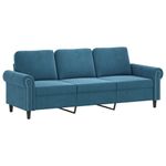 Casa si Gradina - Mobilier - Seturi de mobilier - Seturi living - Set de canapele cu perne, 3 piese, albastru, catifea - Infinity.ro