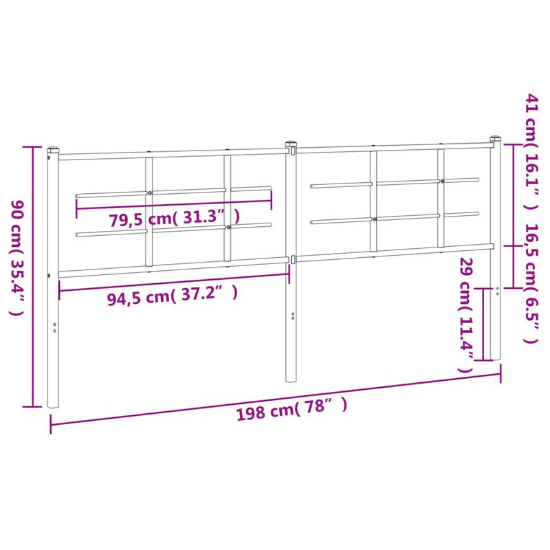 Casa si Gradina - Mobilier - Paturi si accesorii - Accesorii paturi - Tablie de pat metalica, negru, 193 cm - Infinity.ro