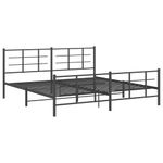 Casa si Gradina - Mobilier - Paturi si accesorii - Paturi - Cadru pat metalic cu tablii de cap/picioare, negru, 193x203 cm - Infinity.ro