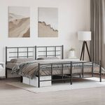 Casa si Gradina - Mobilier - Paturi si accesorii - Paturi - Cadru pat metalic cu tablii de cap/picioare, negru, 193x203 cm - Infinity.ro
