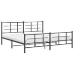 Casa si Gradina - Mobilier - Paturi si accesorii - Paturi - Cadru pat metalic cu tablii de cap/picioare, negru, 193x203 cm - Infinity.ro