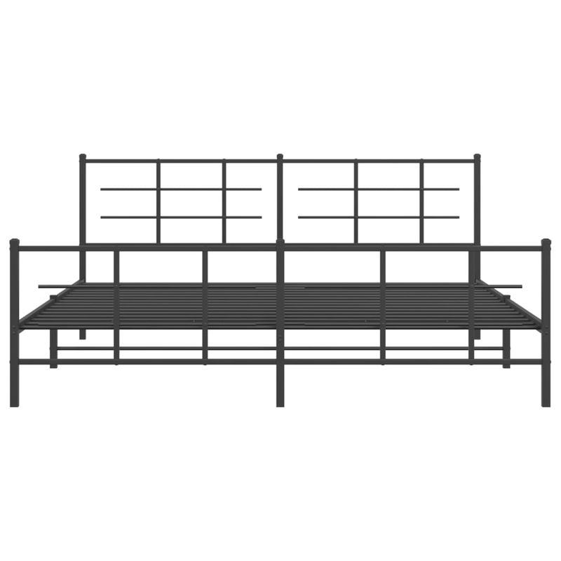 Casa si Gradina - Mobilier - Paturi si accesorii - Paturi - Cadru pat metalic cu tablii de cap/picioare, negru, 193x203 cm - Infinity.ro
