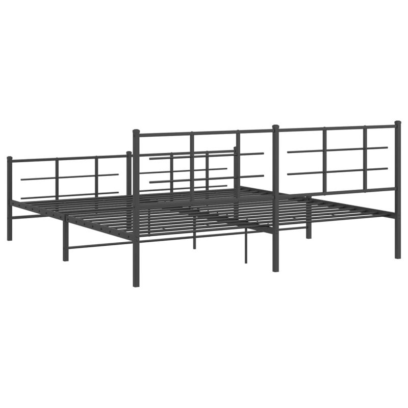 Casa si Gradina - Mobilier - Paturi si accesorii - Paturi - Cadru pat metalic cu tablii de cap/picioare, negru, 193x203 cm - Infinity.ro