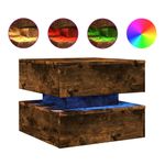 Casa si Gradina - Mobilier - Mese si birouri - Masute de cafea - Masuta de cafea cu lumini LED, stejar fumuriu, 50x50x40 cm - Infinity.ro
