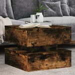 Casa si Gradina - Mobilier - Mese si birouri - Masute de cafea - Masuta de cafea cu lumini LED, stejar fumuriu, 50x50x40 cm - Infinity.ro