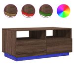 Casa si Gradina - Mobilier - Mese si birouri - Masute de cafea - Masuta de cafea cu lumini LED, stejar maro, 90x49x40 cm - Infinity.ro