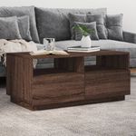 Casa si Gradina - Mobilier - Mese si birouri - Masute de cafea - Masuta de cafea cu lumini LED, stejar maro, 90x49x40 cm - Infinity.ro