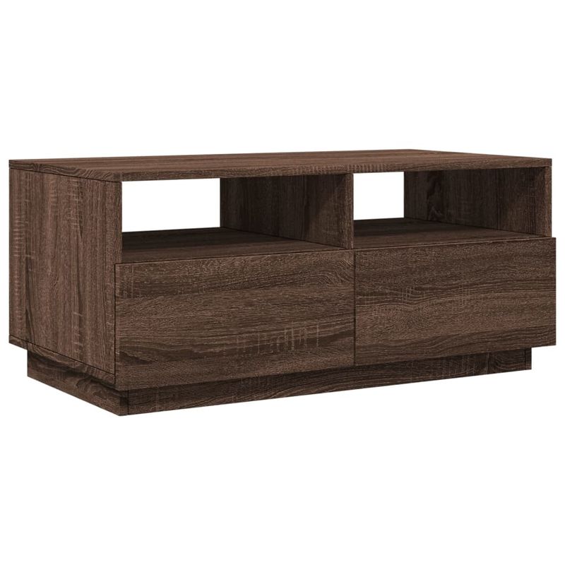 Casa si Gradina - Mobilier - Mese si birouri - Masute de cafea - Masuta de cafea cu lumini LED, stejar maro, 90x49x40 cm - Infinity.ro