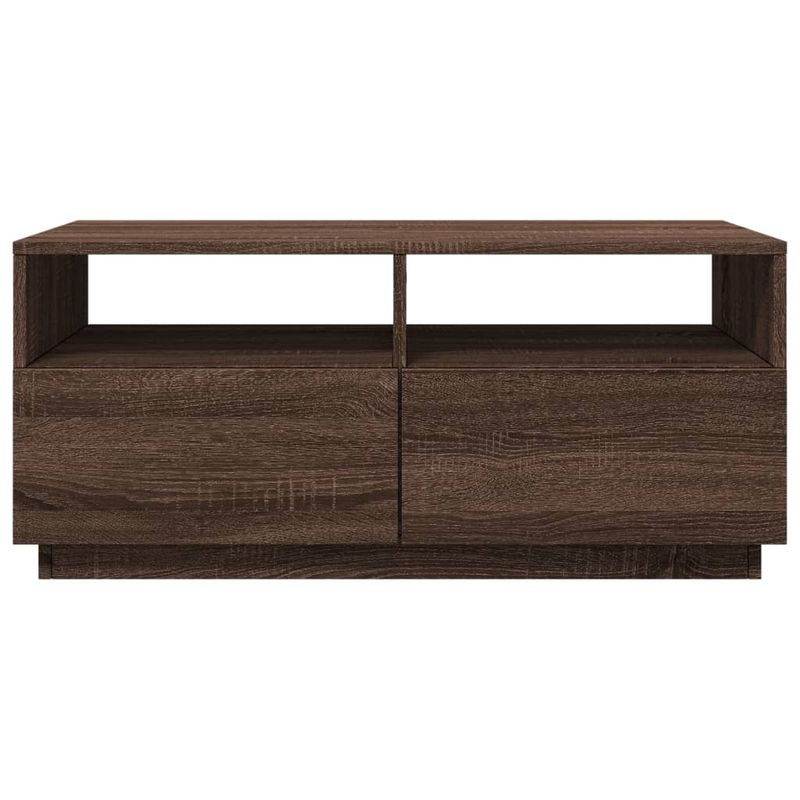 Casa si Gradina - Mobilier - Mese si birouri - Masute de cafea - Masuta de cafea cu lumini LED, stejar maro, 90x49x40 cm - Infinity.ro