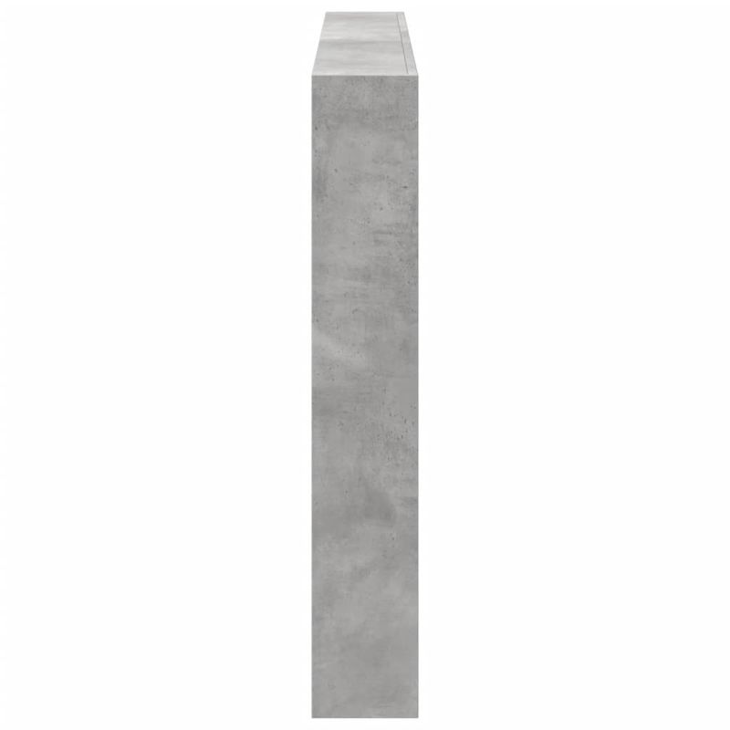 Casa si Gradina - Mobilier - Paturi si accesorii - Accesorii paturi - Tablie de pat cu dulap si LED, gri beton, 160x17x102 cm - Infinity.ro