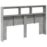 Casa si Gradina - Mobilier - Paturi si accesorii - Accesorii paturi - Tablie de pat cu dulap si LED, gri beton, 160x17x102 cm - Infinity.ro