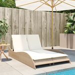 Casa si Gradina - Gradina si terasa - Mobilier exterior - Scaune si sezlonguri gradina - Sezlong cu perne, bej, 114x205x73 cm, poliratan, bej și crem - Infinity.ro