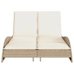 Casa si Gradina - Gradina si terasa - Mobilier exterior - Scaune si sezlonguri gradina - Sezlong cu perne, bej, 114x205x73 cm, poliratan, bej și crem - Infinity.ro