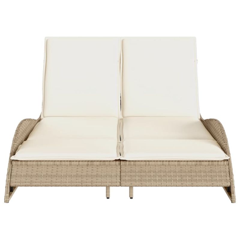 Casa si Gradina - Gradina si terasa - Mobilier exterior - Scaune si sezlonguri gradina - Sezlong cu perne, bej, 114x205x73 cm, poliratan, bej și crem - Infinity.ro