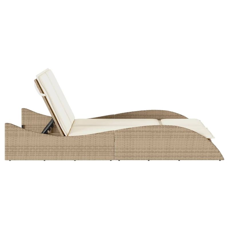 Casa si Gradina - Gradina si terasa - Mobilier exterior - Scaune si sezlonguri gradina - Sezlong cu perne, bej, 114x205x73 cm, poliratan, bej și crem - Infinity.ro