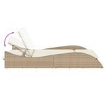 Casa si Gradina - Gradina si terasa - Mobilier exterior - Scaune si sezlonguri gradina - Sezlong cu perne, bej, 114x205x73 cm, poliratan, bej și crem - Infinity.ro