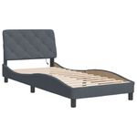 Casa si Gradina - Mobilier - Paturi si accesorii - Paturi - Cadru de pat cu lumini LED, gri inchis, 152x203 cm, catifea - Infinity.ro