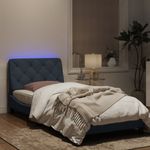 Casa si Gradina - Mobilier - Paturi si accesorii - Paturi - Cadru de pat cu lumini LED, gri inchis, 152x203 cm, catifea - Infinity.ro