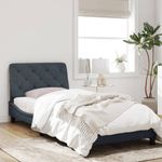 Casa si Gradina - Mobilier - Paturi si accesorii - Paturi - Cadru de pat cu lumini LED, gri inchis, 152x203 cm, catifea - Infinity.ro