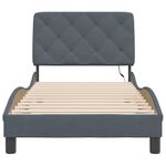 Casa si Gradina - Mobilier - Paturi si accesorii - Paturi - Cadru de pat cu lumini LED, gri inchis, 152x203 cm, catifea - Infinity.ro