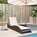 Casa si Gradina - Gradina si terasa - Mobilier exterior - Scaune si sezlonguri gradina - Sezlong cu perna, maro, 60x205x73 cm, poliratan - Infinity.ro