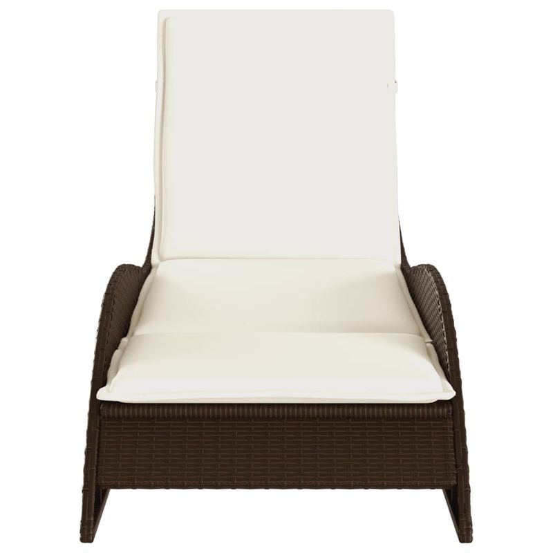 Casa si Gradina - Gradina si terasa - Mobilier exterior - Scaune si sezlonguri gradina - Sezlong cu perna, maro, 60x205x73 cm, poliratan - Infinity.ro