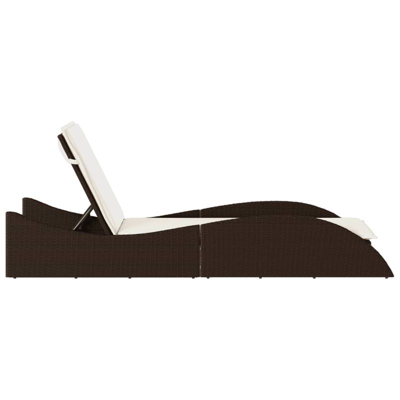 Casa si Gradina - Gradina si terasa - Mobilier exterior - Scaune si sezlonguri gradina - Sezlong cu perna, maro, 60x205x73 cm, poliratan - Infinity.ro