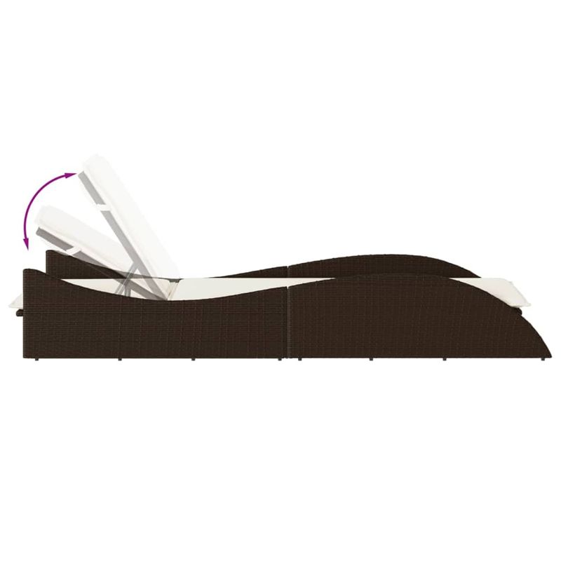 Casa si Gradina - Gradina si terasa - Mobilier exterior - Scaune si sezlonguri gradina - Sezlong cu perna, maro, 60x205x73 cm, poliratan - Infinity.ro