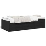 Casa si Gradina - Mobilier - Paturi si accesorii - Paturi - Cadru pat de zi cu sertare, negru, 90x200 cm, lemn prelucrat - Infinity.ro