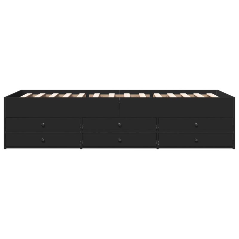 Casa si Gradina - Mobilier - Paturi si accesorii - Paturi - Cadru pat de zi cu sertare, negru, 90x200 cm, lemn prelucrat - Infinity.ro