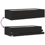 Casa si Gradina - Mobilier - Paturi si accesorii - Paturi - Cadru pat de zi cu sertare, negru, 90x200 cm, lemn prelucrat - Infinity.ro