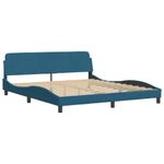Casa si Gradina - Mobilier - Paturi si accesorii - Paturi - Cadru de pat cu tablie, albastru, 180x200 cm, catifea - Infinity.ro