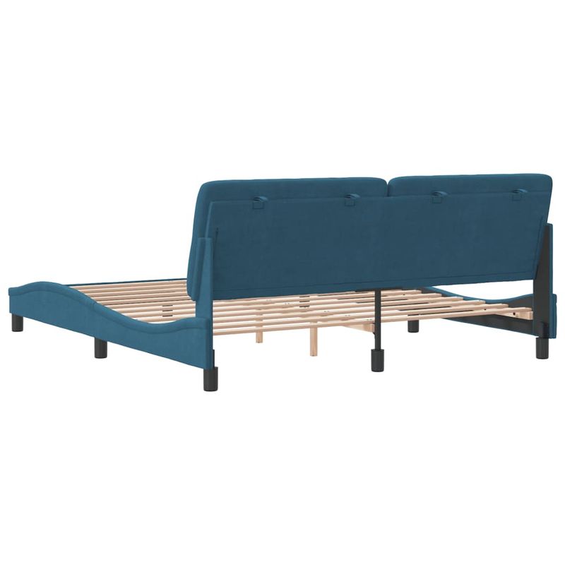 Casa si Gradina - Mobilier - Paturi si accesorii - Paturi - Cadru de pat cu tablie, albastru, 180x200 cm, catifea - Infinity.ro