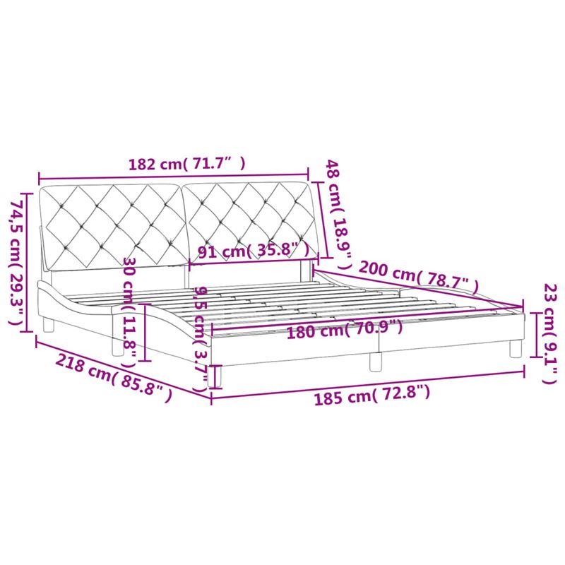 Casa si Gradina - Mobilier - Paturi si accesorii - Paturi - Cadru de pat cu tablie, albastru, 180x200 cm, catifea - Infinity.ro