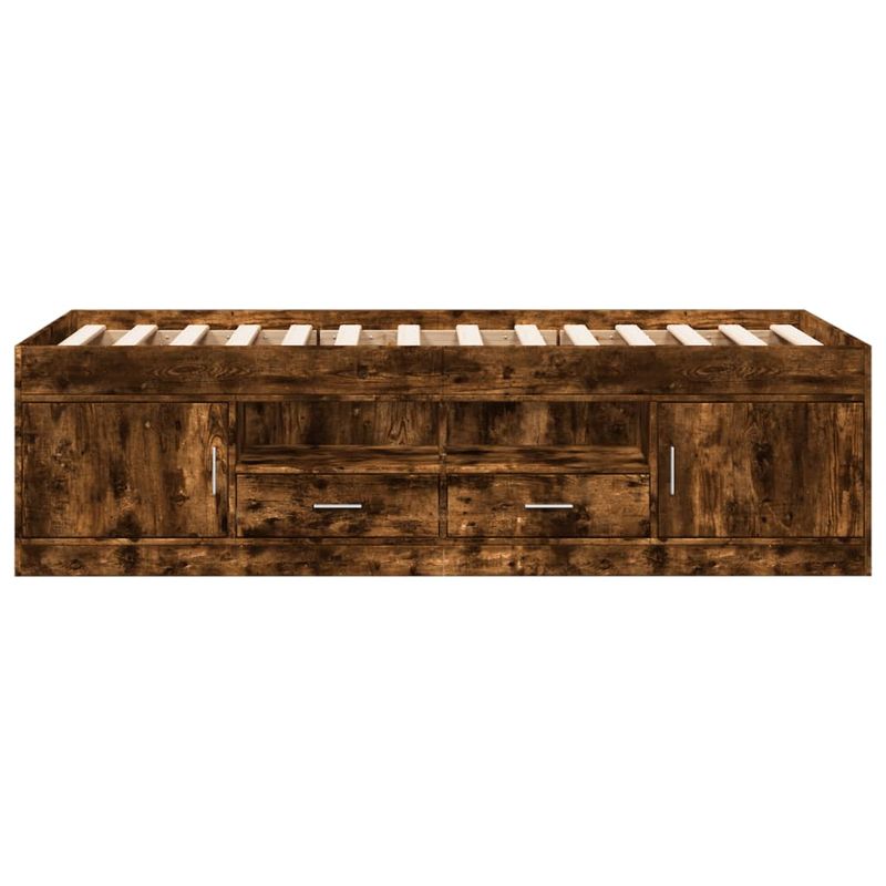 Casa si Gradina - Mobilier - Paturi si accesorii - Paturi - Cadru pat cu sertare stejar fumuriu 90x190 cm lemn prelucrat - Infinity.ro