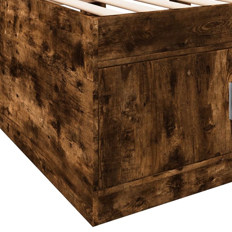 Casa si Gradina - Mobilier - Paturi si accesorii - Paturi - Cadru pat cu sertare stejar fumuriu 90x190 cm lemn prelucrat - Infinity.ro