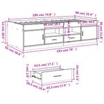 Casa si Gradina - Mobilier - Paturi si accesorii - Paturi - Cadru pat cu sertare stejar fumuriu 90x190 cm lemn prelucrat - Infinity.ro