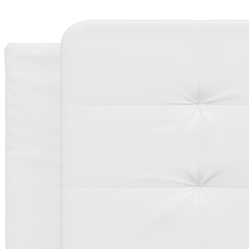 Casa si Gradina - Mobilier - Paturi si accesorii - Paturi - Pat cu saltea, alb, 200x200 cm, piele ecologica - Infinity.ro