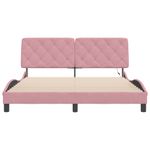 Casa si Gradina - Mobilier - Paturi si accesorii - Paturi - Cadru de pat cu lumini LED, roz, 160x200 cm, catifea - Infinity.ro