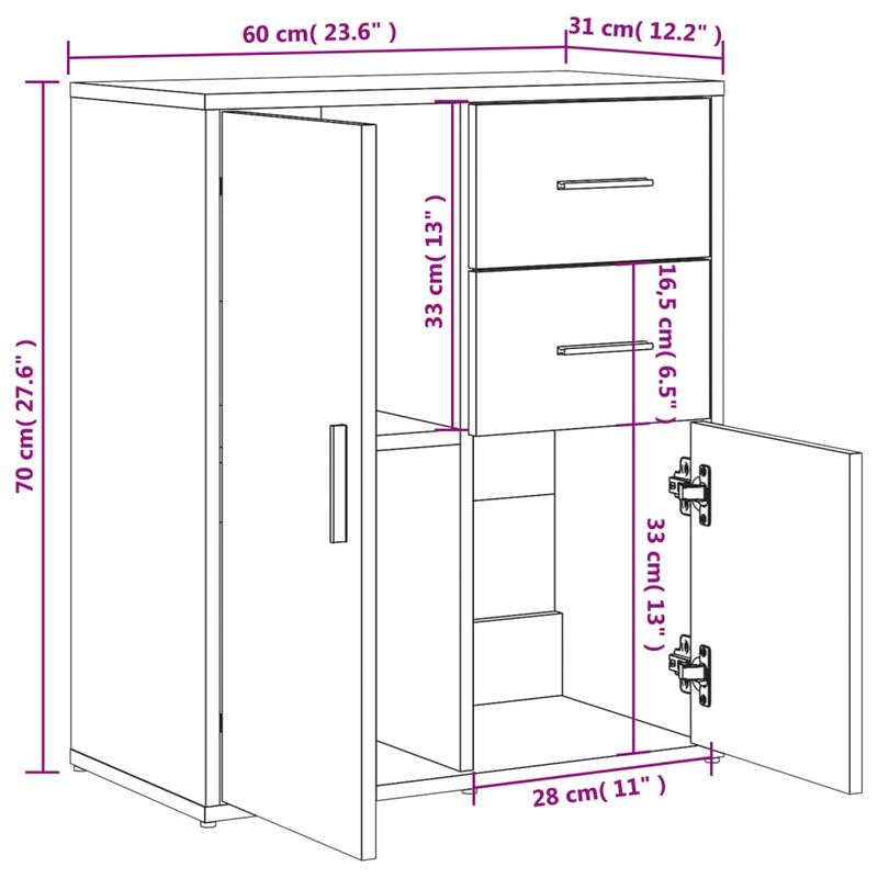 Casa si Gradina - Mobilier - Comode si corpuri - Comode - Dulap, alb, 60x31x70 cm, lemn prelucrat - Infinity.ro