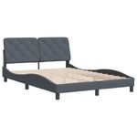 Casa si Gradina - Mobilier - Paturi si accesorii - Paturi - Cadru de pat cu tablie, gri inchis, 140x200 cm, catifea - Infinity.ro