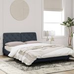 Casa si Gradina - Mobilier - Paturi si accesorii - Paturi - Cadru de pat cu tablie, gri inchis, 140x200 cm, catifea - Infinity.ro