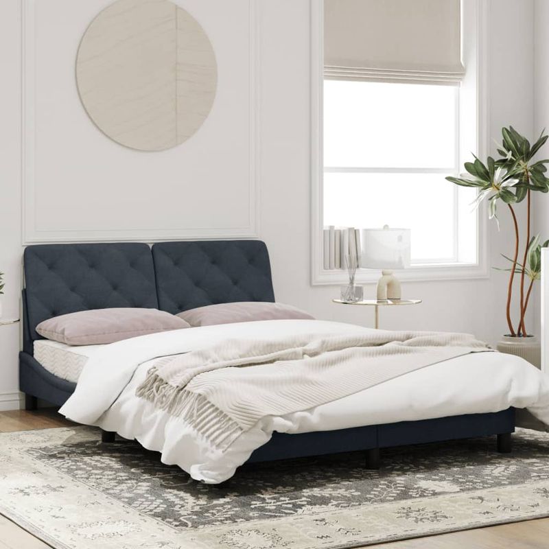 Casa si Gradina - Mobilier - Paturi si accesorii - Paturi - Cadru de pat cu tablie, gri inchis, 140x200 cm, catifea - Infinity.ro